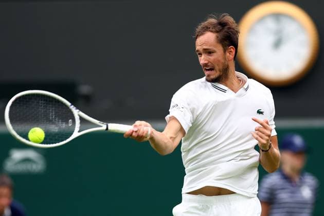 Mandatory Credit: Photo by Simon Dael Shutterstock (14001530ax) Daniil Medvedev during his third round match Wimbledon Tennis Championships, Day 6, The All England Lawn Tennis and Croquet Club, London, UK - 08 Jul 2023 Wimbledon Tennis Championships, Day 6, The All England Lawn Tennis and Croquet Club, London, UK - 08 Jul 2023  Copyright: xSimonxDael Shutterstockx 14001530ax