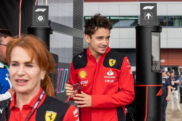 8th July 2023: Silverstone Circuit, Northamptonshire, England: Formula 1 2023 Aramco British F1 Grand Prix: Qualifying Day; Scuderia Ferrari driver Charles Leclerc leaves the paddock  ActionPlus12528542 TimxWilliams