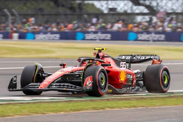 8th July 2023: Silverstone Circuit, Northamptonshire, England: Formula 1 2023 Aramco British F1 Grand Prix: Qualifying Day; Carlos Sainz in his Scuderia Ferrari Ferrari SF-23 during FP3  ActionPlus12528557 TimxWilliams