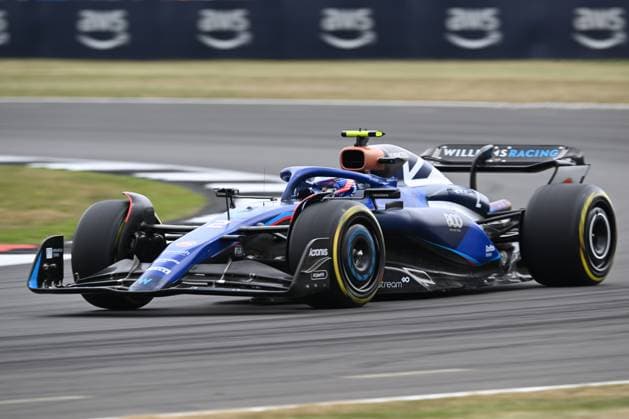 8th July 2023: Silverstone Circuit, Northamptonshire, England: Formula 1 2023 Aramco British F1 Grand Prix: Qualifying Day; Logan Sargeant of the Williams-Mercedes team during the third practice session  ActionPlus12528621 SimonxWest