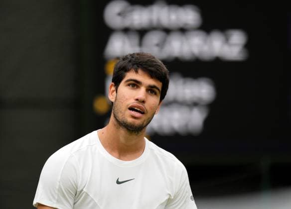 Mandatory Credit: Photo by Dave Shopland Shutterstock (14001531az) Carlos Alcaraz during his third round match Wimbledon Tennis Championships, Day 6, The All England Lawn Tennis and Croquet Club, London, UK - 08 Jul 2023 Wimbledon Tennis Championships, Day 6, The All England Lawn Tennis and Croquet Club, London, UK - 08 Jul 2023  Copyright: xDavexShopland Shutterstockx 14001531az