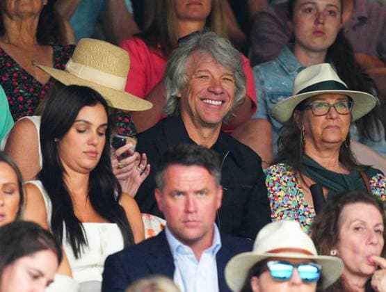 Mandatory Credit: Photo by Javier Garcia Shutterstock (14001532dl) Jon Bon Jovi watching the action on Centre Court Wimbledon Tennis Championships, Day 6, The All England Lawn Tennis and Croquet Club, London, UK - 08 Jul 2023 Wimbledon Tennis Championships, Day 6, The All England Lawn Tennis and Croquet Club, London, UK - 08 Jul 2023  Copyright: xJavierxGarcia Shutterstockx 14001532dl