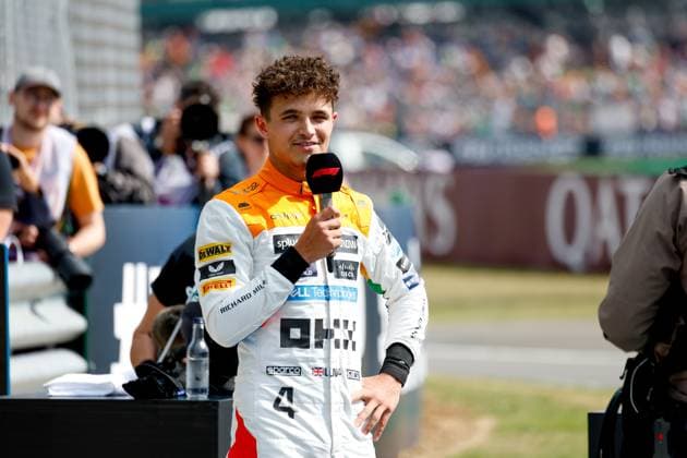 4 Lando Norris (GBR, McLaren F1 Team), F1 Grand Prix of Great Britain at Silverstone Circuit on July 8, 2023 in Silverstone, Great Britain. (Photo by HOCH ZWEI) Silverstone Great Britain