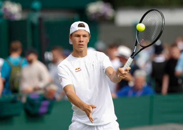 Joel Schwaerzler, Jungen Einzel BS Tennis - Wimbledon 2023 - Grand Slam ITF ATP, Tennis Herren WTA, Tennis Damen - AELTC - London - - Great Britain - 8 July 2023. Copyright: xJuergenxHasenkopfx