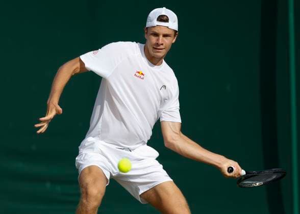 Joel Schwaerzler, Jungen Einzel BS Tennis - Wimbledon 2023 - Grand Slam ITF ATP, Tennis Herren WTA, Tennis Damen - AELTC - London - - Great Britain - 8 July 2023. Copyright: xJuergenxHasenkopfx