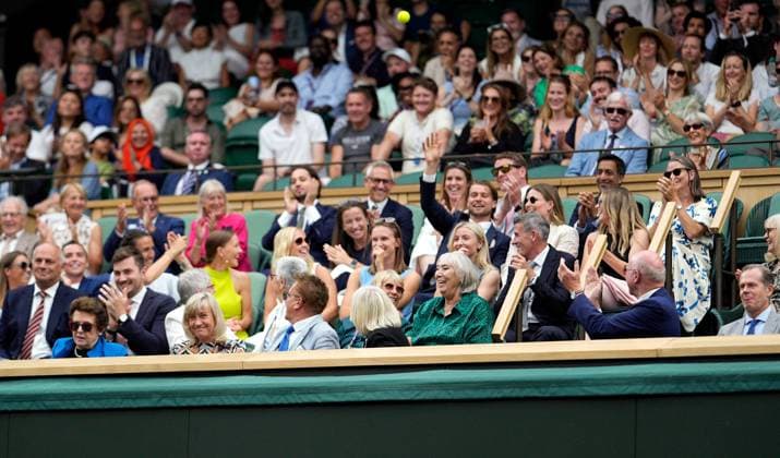 Mandatory Credit: Photo by Dave Shopland Shutterstock (14001531do) The Royal Box Wimbledon Tennis Championships, Day 6, The All England Lawn Tennis and Croquet Club, London, UK - 08 Jul 2023 Wimbledon Tennis Championships, Day 6, The All England Lawn Tennis and Croquet Club, London, UK - 08 Jul 2023  Copyright: xDavexShopland Shutterstockx 14001531do
