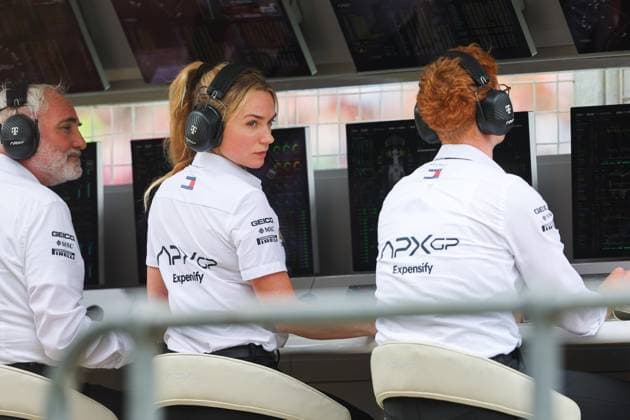 pitwall fictional engineers of the APEX APXGP team for the F1 movie by Apple Studios Bruckheimer Films, illustration during the 2023 Formula 1 Aramco British Grand Prix, 10th round of the 2023 Formula One World Championship, WM, Weltmeisterschaft from July 7 to 9, 2023 on the Silverstone Circuit, in Silverstone, United Kingdom - F1 - BRITISH GRAND PRIX 2023 DPPI Panoramic  00123024_AV3_4556 