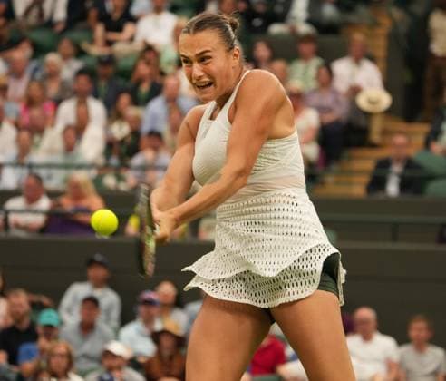 Tennis - 2023 Wimbledon Championships - Week One - Day Six - All England lawn Tennis & Racquet Club, Wimbledon - Saturday 8th Ladies Singles- Anna Blinkova v Aryna Sabalenka Aryna Sabalenka 
