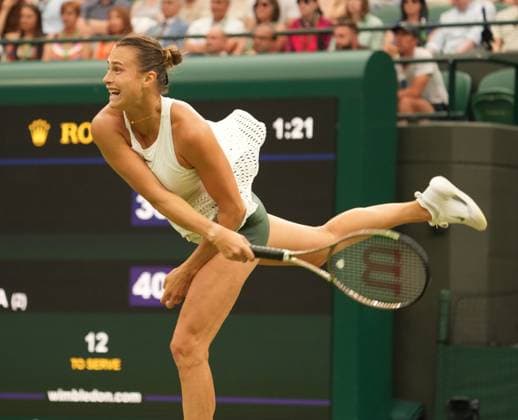 Tennis - 2023 Wimbledon Championships - Week One - Day Six - All England lawn Tennis & Racquet Club, Wimbledon - Saturday 8th Ladies Singles- Anna Blinkova v Aryna Sabalenka Aryna Sabalenka 