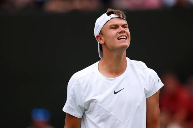 Mandatory Credit: Photo by Ella Ling Shutterstock (14001529ax) Holger Rune during his third round match Wimbledon Tennis Championships, Day 6, The All England Lawn Tennis and Croquet Club, London, UK - 08 Jul 2023 Wimbledon Tennis Championships, Day 6, The All England Lawn Tennis and Croquet Club, London, UK - 08 Jul 2023  Copyright: xEllaxLing Shutterstockx 14001529ax