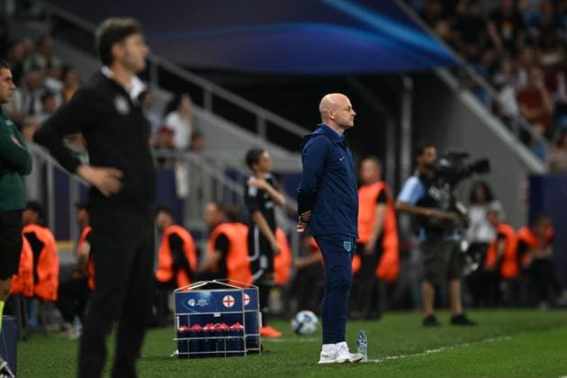 UEFA U21, U 21 final ENG-ESP Lee Carsley (England U21 head coach) , UEFA European Championship, EM, Europameisterschaft Under-21 England-Spain, final match, Georgia, Batumi, Batumi Arena Batumi Batumi Arena - Batumi, Georgia Georgia Copyright: xTamunaxKulumbegashvilix KUL_1670