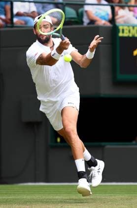 Mandatory Credit: Photo by Simon Dael Shutterstock (14001530eq) Matteo Berrettini during his third round match Wimbledon Tennis Championships, Day 6, The All England Lawn Tennis and Croquet Club, London, UK - 08 Jul 2023 Wimbledon Tennis Championships, Day 6, The All England Lawn Tennis and Croquet Club, London, UK - 08 Jul 2023  Copyright: xSimonxDael Shutterstockx 14001530eq