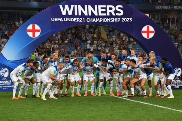 UEFA U21, U 21 final ENG-ESP Team England U21 winners, UEFA European Championship, EM, Europameisterschaft Under-21 England-Spain, final match, Georgia, Batumi, Batumi Arena Batumi Batumi Arena - Batumi, Georgia Georgia Copyright: xTAMUNAxKULUMBEGASHVILIx KUL_3621
