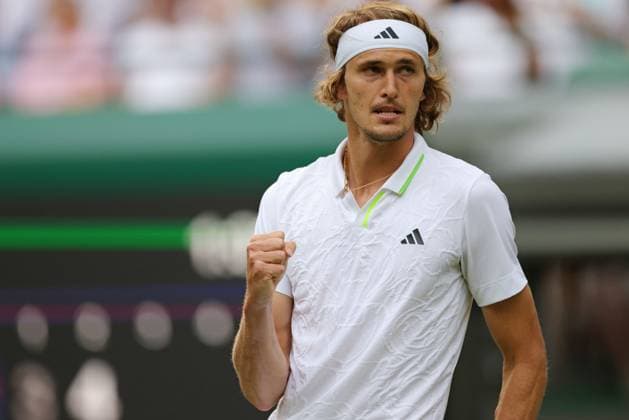 Alexander Zverev, GER, during third round of 2023 All England Lawn Tennis Championships at Wimbledon, gentlemens singles, London, 08 07 2023; -