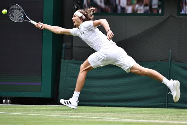 Alexander Zverev, GER, during third round of 2023 All England Lawn Tennis Championships at Wimbledon, gentlemens singles, London, 08 07 2023; -