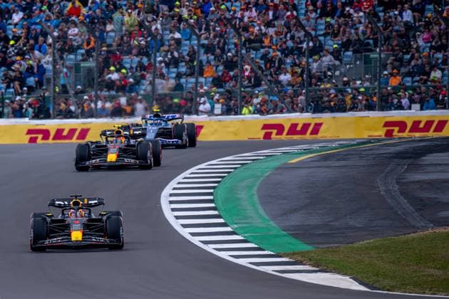 Silverstone, United Kingdom, July 09, Max Verstappen, from Netherlands competes for Red Bull Racing. Race day, round 11 of the 2023 Formula 1 championship. Credit: Michael Potts Alamy Live News