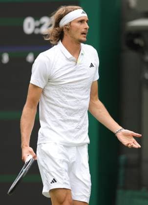 Alexander Zverev, GER, during third round of 2023 All England Lawn Tennis Championships at Wimbledon, gentlemens singles, London, 08 07 2023; -