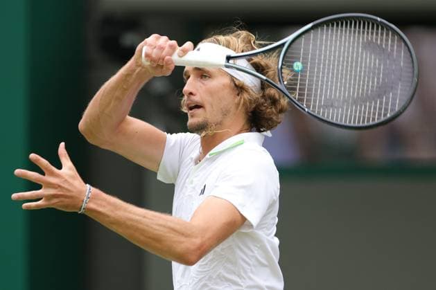 Alexander Zverev, GER, during third round of 2023 All England Lawn Tennis Championships at Wimbledon, gentlemens singles, London, 08 07 2023; -