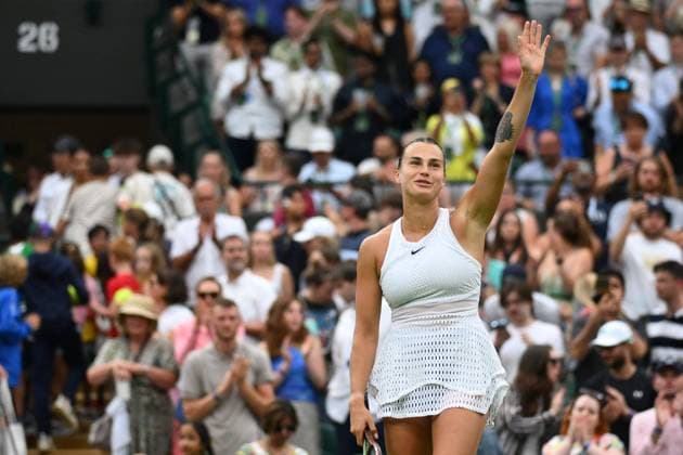 Wimbledon Championships Day 6 Aryna Sabalenka (RUS) during her third round match at the 2023 Wimbledon Championships at the AELTC in London, UK, on July 8, 2023. Photo by Corinne Dubreuil ABACAPRESS.COM London United Kingdom  Copyright: xDubreuilxCorinne ABACAx 859997_043 DubreuilxCorinne ABACAx 859997_043