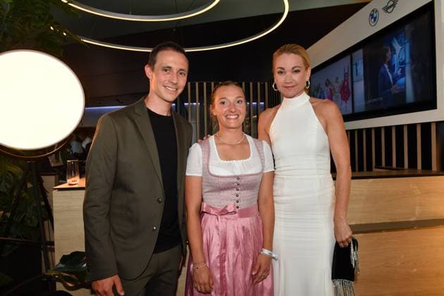 Eric Frenzel, Katharina Schmid und Lisa Maria Potthoff Bayerischer Sportpreis 2023 Preis, Ehrung, Verleihung BMW Welt München 08. Juli 2023