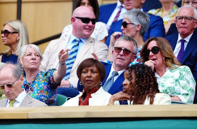 Mandatory Credit: Photo by Javier Garcia Shutterstock (14003010an) John McCarthy and Jill Morrell in the Royal Box on Centre Court Wimbledon Tennis Championships, Day 7, The All England Lawn Tennis and Croquet Club, London, UK - 09 Jul 2023 Wimbledon Tennis Championships, Day 7, The All England Lawn Tennis and Croquet Club, London, UK - 09 Jul 2023  Copyright: xJavierxGarcia Shutterstockx 14003010an