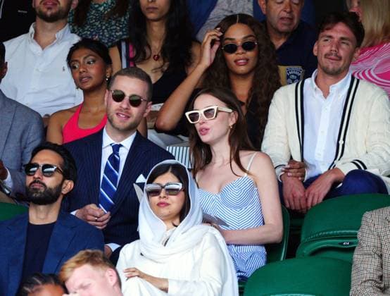 Mandatory Credit: Photo by Javier Garcia Shutterstock (14003010ba) Yasmin Finney and Phoebe Dynevor watching the action on Centre Court Wimbledon Tennis Championships, Day 7, The All England Lawn Tennis and Croquet Club, London, UK - 09 Jul 2023 Wimbledon Tennis Championships, Day 7, The All England Lawn Tennis and Croquet Club, London, UK - 09 Jul 2023  Copyright: xJavierxGarcia Shutterstockx 14003010ba