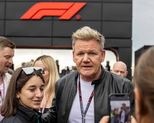 9th July 2023: Silverstone Circuit, Northamptonshire, England: Formula 1 2023 Aramco British F1 Grand Prix: Race Day; Celebrity chef and F1 fan Gordon Ramsey arrives at Silverstone  ActionPlus12529094 TimxWilliams