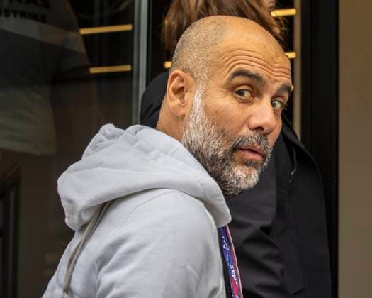 9th July 2023: Silverstone Circuit, Northamptonshire, England: Formula 1 2023 Aramco British F1 Grand Prix: Race Day; Manchester City manager Pep Guardiola arrives as a guest of Mercedes  ActionPlus12529104 TimxWilliams