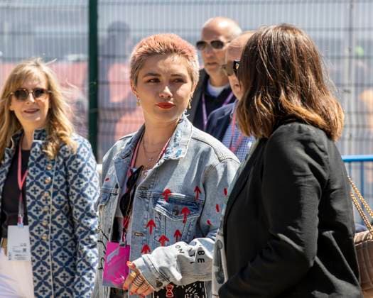 9th July 2023: Silverstone Circuit, Northamptonshire, England: Formula 1 2023 Aramco British F1 Grand Prix: Race Day; Actress Florence Pugh in the paddock at Silverstone  ActionPlus12529112 TimxWilliams