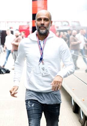 Pep Guardiola, F1 Grand Prix of Great Britain at Silverstone Circuit on July 9, 2023 in Silverstone, Great Britain. (Photo by HOCH ZWEI) Silverstone Great Britain