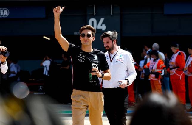 63 George Russell (GBR, Mercedes-AMG Petronas F1 Team), F1 Grand Prix of Great Britain at Silverstone Circuit on July 9, 2023 in Silverstone, Great Britain. (Photo by HOCH ZWEI) Silverstone Great Britain