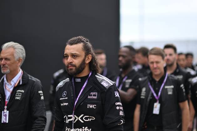 9th July 2023: Silverstone Circuit, Northamptonshire, England: Formula 1 2023 Aramco British F1 Grand Prix: Race Day; actors in the forthcoming F1 film arrive in the paddock  ActionPlus12529137 SimonxWest