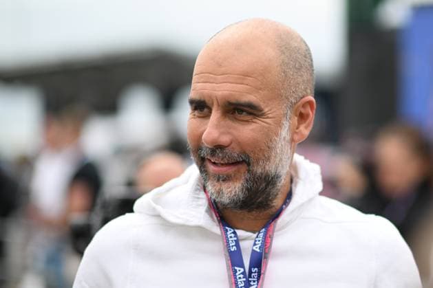 9th July 2023: Silverstone Circuit, Northamptonshire, England: Formula 1 2023 Aramco British F1 Grand Prix: Race Day; Pep Guardiola arrives at the Silverstone Paddock  ActionPlus12529146 SimonxWest