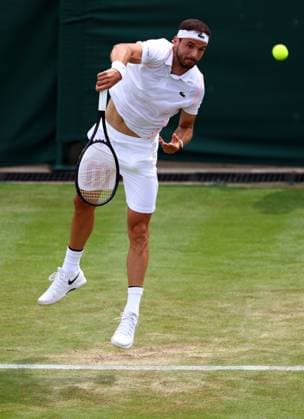 Mandatory Credit: Photo by Simon Dael Shutterstock (14003009ax) Grigor Dimitrov during his third round match Wimbledon Tennis Championships, Day 7, The All England Lawn Tennis and Croquet Club, London, UK - 09 Jul 2023 Wimbledon Tennis Championships, Day 7, The All England Lawn Tennis and Croquet Club, London, UK - 09 Jul 2023  Copyright: xSimonxDael Shutterstockx 14003009ax