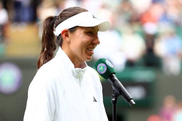 Mandatory Credit: Photo by Simon Dael Shutterstock (14003009bd) Jessica Pegula celebrates victory in her fourth round match Wimbledon Tennis Championships, Day 7, The All England Lawn Tennis and Croquet Club, London, UK - 09 Jul 2023 Wimbledon Tennis Championships, Day 7, The All England Lawn Tennis and Croquet Club, London, UK - 09 Jul 2023  Copyright: xSimonxDael Shutterstockx 14003009bd