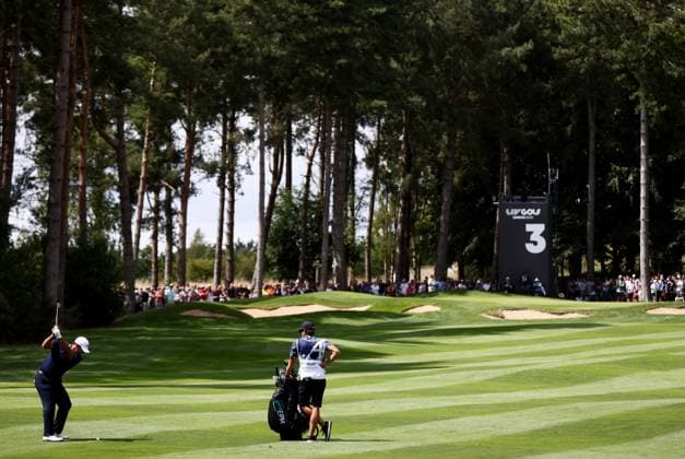 Mandatory Credit: Photo by James Marsh Shutterstock (13995950ad) Patrick Reed of USA and team Aces during his round. LIV Golf Invitational London, Day Three, Golf, Centurion Club, Hemel Hempstead, UK - 09 Jul 2023 LIV Golf Invitational London, Day Three, Golf, Centurion Club, Hemel Hempstead, UK - 09 Jul 2023 Copyright: xJamesxMarsh Shutterstockx 13995950ad