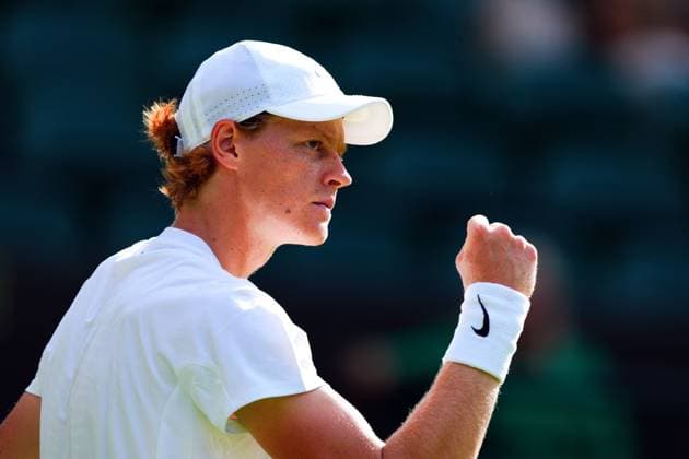 Mandatory Credit: Photo by Javier Garcia Shutterstock (14003010ef) Jannik Sinner during his fourth round match Wimbledon Tennis Championships, Day 7, The All England Lawn Tennis and Croquet Club, London, UK - 09 Jul 2023 Wimbledon Tennis Championships, Day 7, The All England Lawn Tennis and Croquet Club, London, UK - 09 Jul 2023  Copyright: xJavierxGarcia Shutterstockx 14003010ef