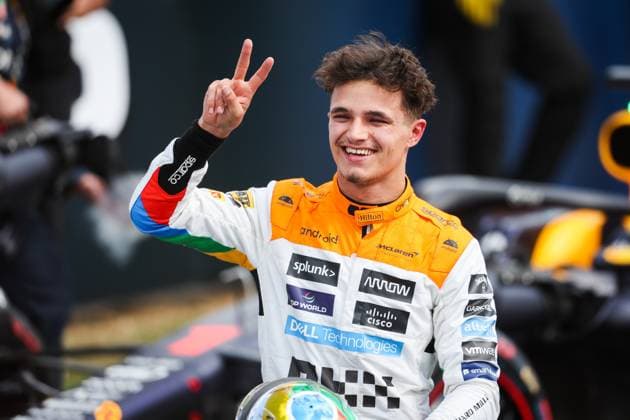 NORRIS Lando (gbr), McLaren F1 Team MCL60, portrait during the 2023 Formula 1 Aramco British Grand Prix, 10th round of the 2023 Formula One World Championship, WM, Weltmeisterschaft from July 7 to 9, 2023 on the Silverstone Circuit, in Silverstone, United Kingdom - F1 - BRITISH GRAND PRIX 2023 - RACE DPPI Panoramic  00123025_AV3_9709 
