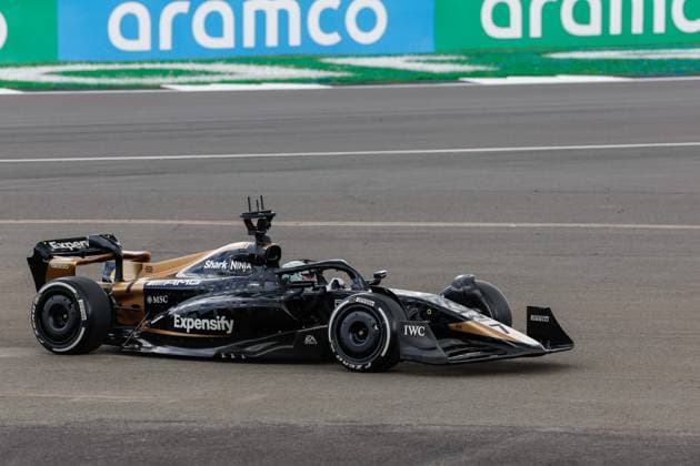 Car of the fictional Apex APXGP Team, for the upcoming Formula One based movie Apex by Apple Studios and Bruckheimer Films, F1 Grand Prix of Great Britain at Silverstone Circuit on July 9, 2023 in Silverstone, Great Britain. (Photo by HOCH ZWEI) Silverstone Great Britain