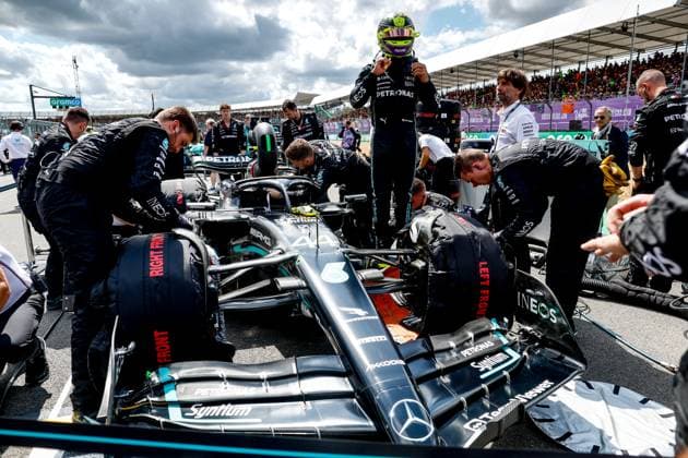 44 Lewis Hamilton (GBR, Mercedes-AMG Petronas F1 Team), F1 Grand Prix of Great Britain at Silverstone Circuit on July 9, 2023 in Silverstone, Great Britain. (Photo by HOCH ZWEI) Silverstone Great Britain