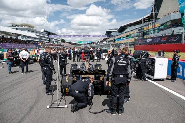 Car of the fictional Apex APXGP Team, for the upcoming Formula One based movie Apex by Apple Studios and Bruckheimer Films, F1 Grand Prix of Great Britain at Silverstone Circuit on July 9, 2023 in Silverstone, Great Britain. (Photo by HOCH ZWEI) Silverstone Great Britain