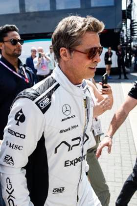 PITT Brad (USA), actor playing Sonny Hayes, driver of the fictional Apex APXGP team in the F1 movie by Apple Studios Bruckheimer Films, portrait during the 2023 Formula 1 Aramco British Grand Prix, 10th round of the 2023 Formula One World Championship, WM, Weltmeisterschaft from July 7 to 9, 2023 on the Silverstone Circuit, in Silverstone, United Kingdom - F1 - BRITISH GRAND PRIX 2023 - RACE DPPI Panoramic  03323013__R3_0697 