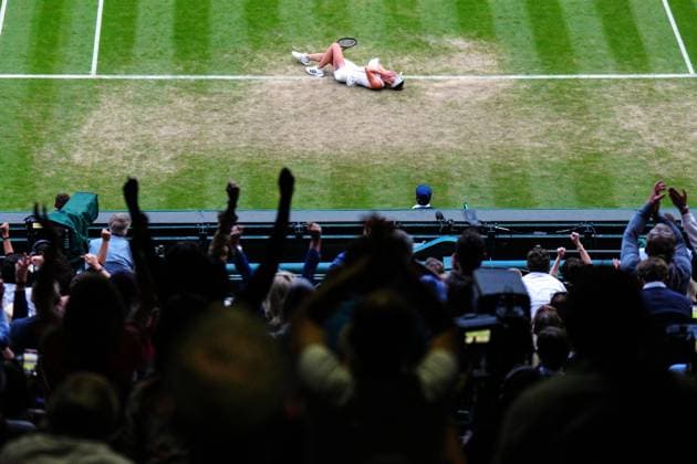 Mandatory Credit: Photo by Javier Garcia Shutterstock (14003010ho) Elina Svitolina celebrates after winning her fourth round match Wimbledon Tennis Championships, Day 7, The All England Lawn Tennis and Croquet Club, London, UK - 09 Jul 2023 Wimbledon Tennis Championships, Day 7, The All England Lawn Tennis and Croquet Club, London, UK - 09 Jul 2023  Copyright: xJavierxGarcia Shutterstockx 14003010ho