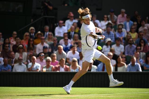 Wimbledon Championships Day 7 Andrey Rublev (RUS) during his fourth round match at the 2023 Wimbledon Championships at the AELTC in London, UK on July 9, 2023. Photo by Corinne Dubreuil ABACAPRESS.COM London United Kingdom  Copyright: xDubreuilxCorinne ABACAx 860097_074 DubreuilxCorinne ABACAx 860097_074