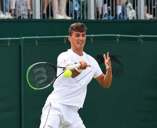 TENNIS - Wimbledon 2023 LONDON,ENGLAND,10.JUL.23 - TENNIS - ATP, Tennis Herren World Tour, Wimbledon, Grand Slam. Image shows Alexander Erler (AUT).  GEPAxpictures xAlanxGrieves