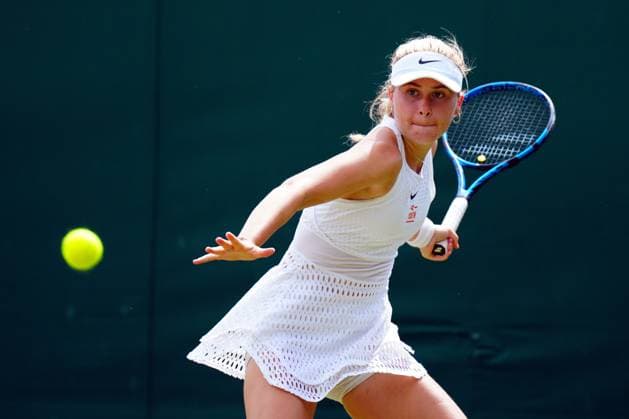 Mandatory Credit: Photo by Javier Garcia Shutterstock (14003748f) Ella McDonald during her Girls Singles second round match Wimbledon Tennis Championships, Day 8, The All England Lawn Tennis and Croquet Club, London, UK - 10 Jul 2023 Wimbledon Tennis Championships, Day 8, The All England Lawn Tennis and Croquet Club, London, UK - 10 Jul 2023  Copyright: xJavierxGarcia Shutterstockx 14003748f