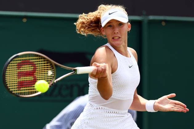 Mandatory Credit: Photo by Simon Dael Shutterstock (14003752i) Mirra Andreeva during her fourth round match Wimbledon Tennis Championships, Day 8, The All England Lawn Tennis and Croquet Club, London, UK - 10 Jul 2023 Wimbledon Tennis Championships, Day 8, The All England Lawn Tennis and Croquet Club, London, UK - 10 Jul 2023  Copyright: xSimonxDael Shutterstockx 14003752i