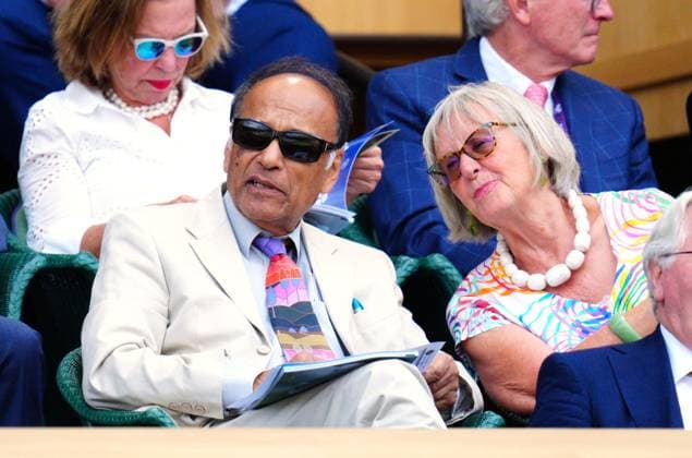 Mandatory Credit: Photo by Javier Garcia Shutterstock (14003748x) Partha Dasgupta in the Royal Box on Centre Court Wimbledon Tennis Championships, Day 8, The All England Lawn Tennis and Croquet Club, London, UK - 10 Jul 2023 Wimbledon Tennis Championships, Day 8, The All England Lawn Tennis and Croquet Club, London, UK - 10 Jul 2023  Copyright: xJavierxGarcia Shutterstockx 14003748x