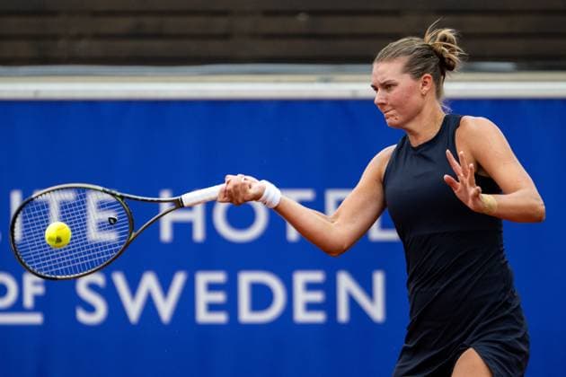 230710 Kajsa Rinaldo Persson, Sverige, under dag 1 av WTA, Tennis Damen Nordea Open den 10 juli 2023 i Bastad. Copyright: MATHILDAxAHLBERG BB230710MA062