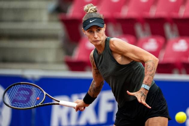 230710 Polona Hercog, Slovenien, under dag 1 av WTA, Tennis Damen Nordea Open den 10 juli 2023 i Bastad. Copyright: MATHILDAxAHLBERG BB230710MA074